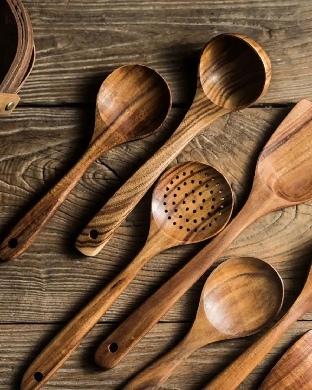 Teak Wooden Kitchen Utensils Set