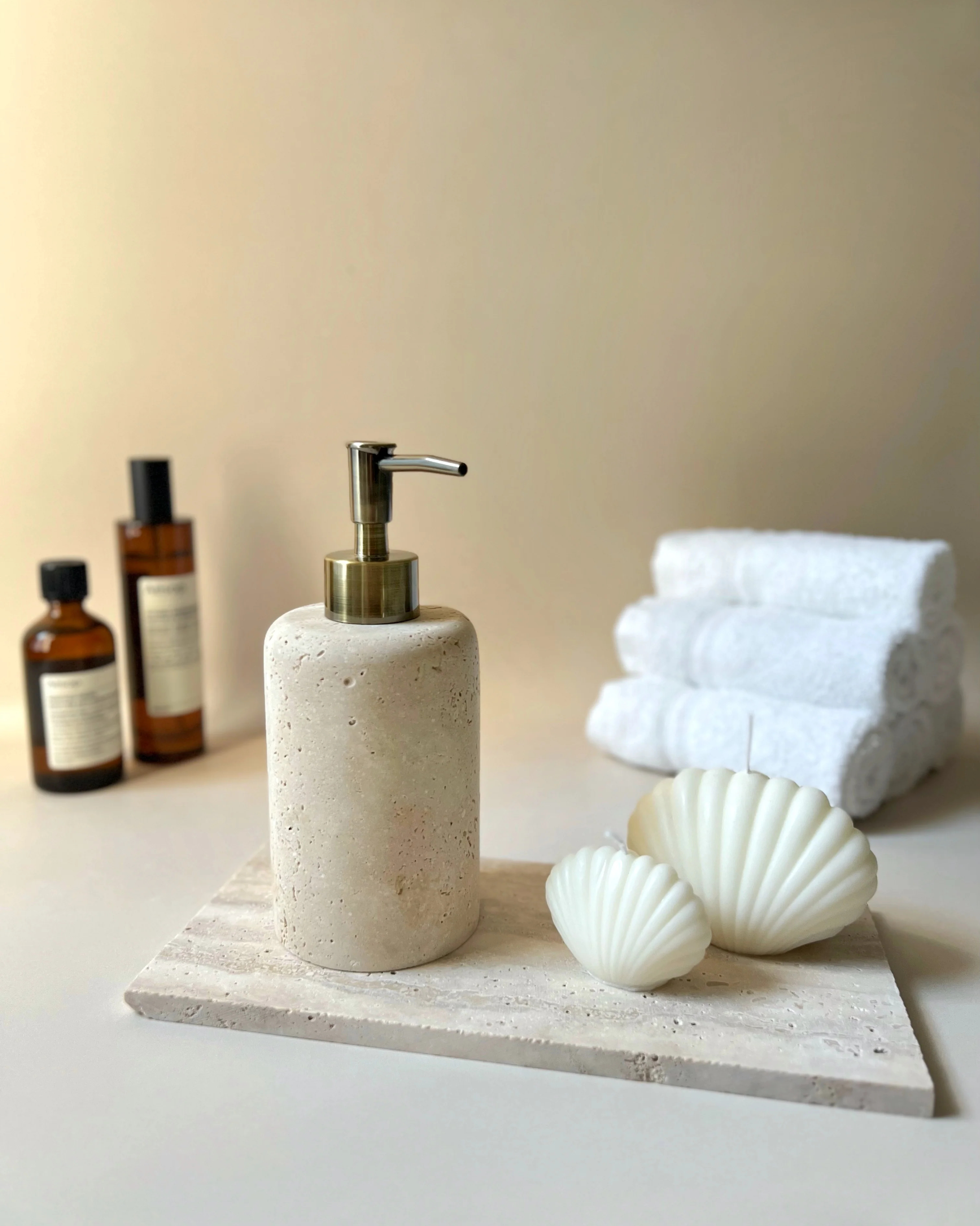 Travertine Soap Dispenser